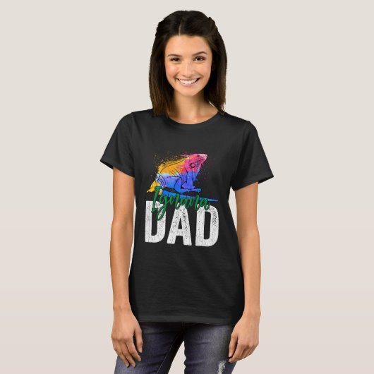 Iguana Dad  Reptiles  Pet Reptile Owner Graphic Tシャツ (正面フル)