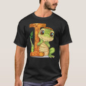 Iguana Lover Gift with Letter I Design; Animal Alp Tシャツ (正面)