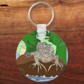 Iguana on a rock キーホルダー (裏面)