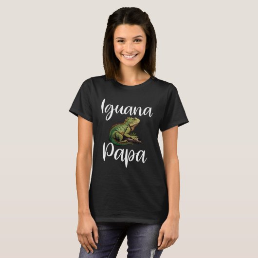 Iguana Papa  Iguana Dad Iguana Lizard Pet Reptile  Tシャツ (正面フル)