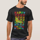 Iguana Teacher Student Happy 100 Days of School Tシャツ (正面)