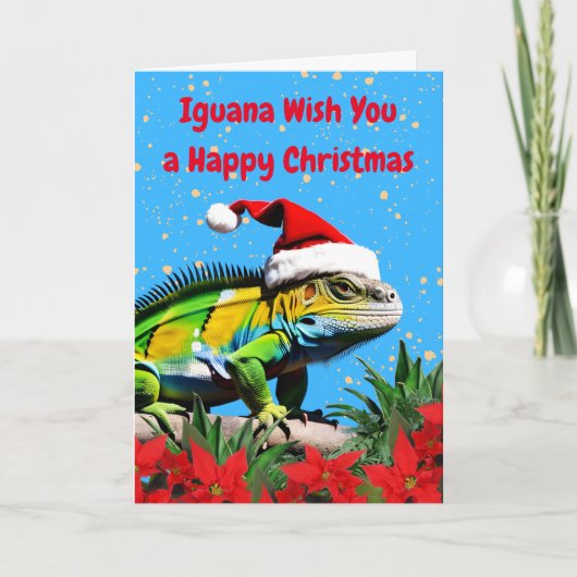 Iguana Wish You A Happy Chrimas カード (正面)