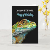 Iguana with You aハッピーバースデー カード (黄色い花)