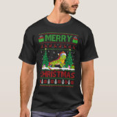 Iguana   Xmas Tree Lights Ugly Santa Iguana Christ Tシャツ (正面)
