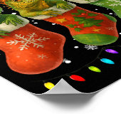 Iguanas In Christmas Socks Lights Iguanas Xmas ポスター (角)