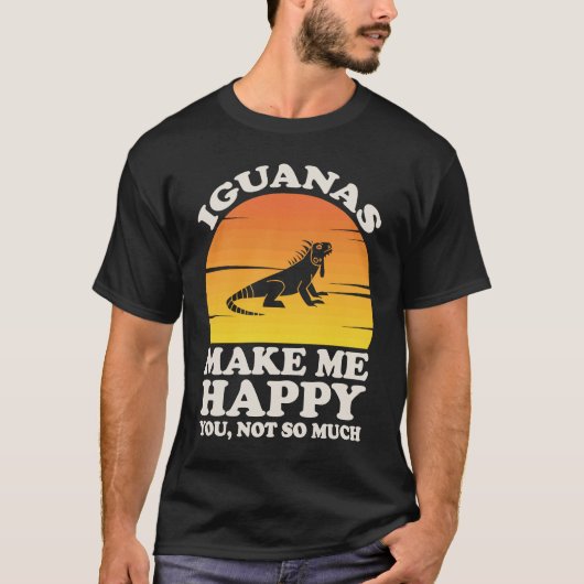 Iguanas Make Me Happy, Iguana Clothes, Iguana Tシャツ (正面)