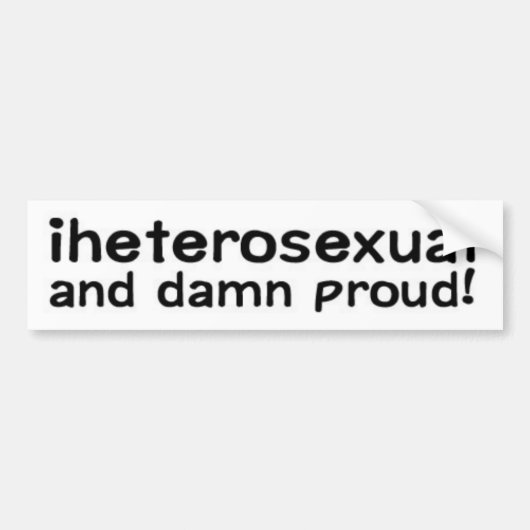 iheterosexual バンパーステッカー (正面)