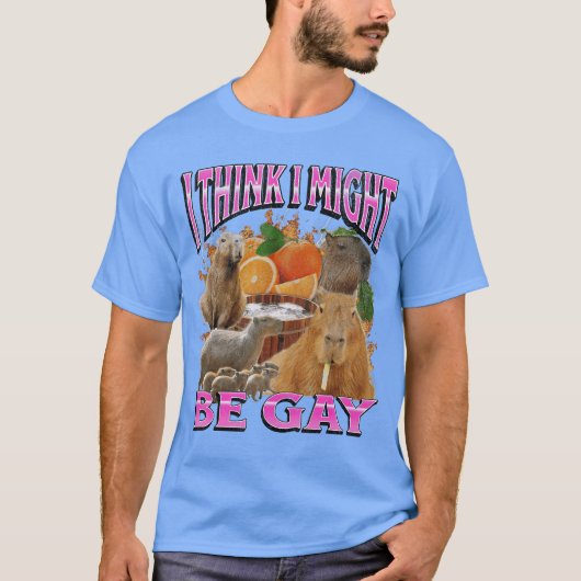 Ihink I Might Be Gay Funny Capybara Meme Bootleg Y Tシャツ (正面)