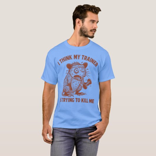 Ihink Myrainer Isryingo Kill Me Funny Workout Rat  Tシャツ (正面フル)