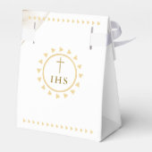 IHSとの最初の通信金ゴールドレタリング招待状 フェイバーボックス (裏面サイド)