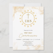 IHSとの最初の通信金ゴールドレタリング招待状 招待状 (正面)