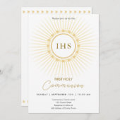 IHSとの最初の通信金ゴールドレタリング招待状 招待状 (正面/裏面)