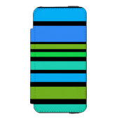 II色おもしろいストライプの付いた色+背景色 INCIPIO iPhoneウォレットケース (フォリオ 正面)