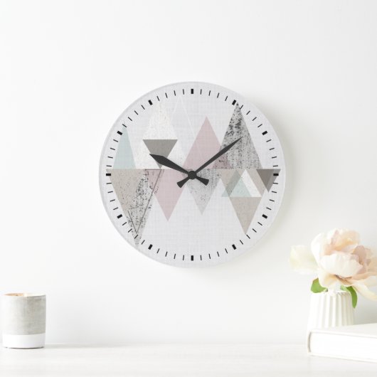 II |幾何学的なモダンを楽しませて下さい ラージ壁時計 (ホーム)