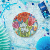 IIIのブーケ縁どー ペーパープレート (パーティー)