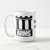 III腕のロゴ15ozのマグ コーヒーマグカップ (左)