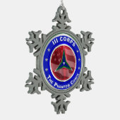 III軍団の思い出のクリスマス スノーフレークピューターオーナメント (左)