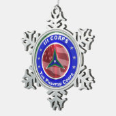 III軍団の思い出のクリスマス スノーフレークピューターオーナメント (右)