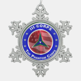 III軍団の思い出のクリスマス スノーフレークピューターオーナメント