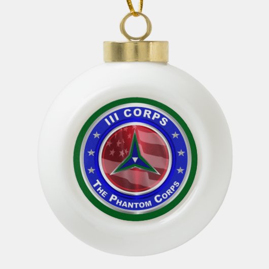 III軍団の思い出のクリスマス セラミックボールオーナメント (正面)