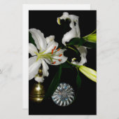 Iirshデザイン – ブラスとフラワーコレクション 便箋 (正面/裏面)