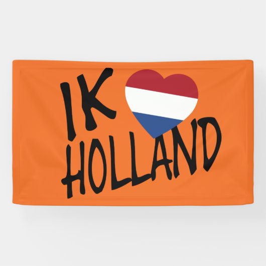 IkハートフラッグHolland bk onまたはbnrcnt 横断幕 (横)