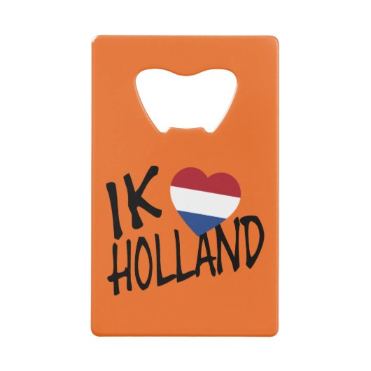 IkハートフラッグHolland bk on or bocnt クレジットカード栓抜き (正面)
