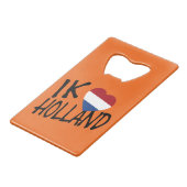 IkハートフラッグHolland bk on or bocnt クレジットカード栓抜き (正面アングル)