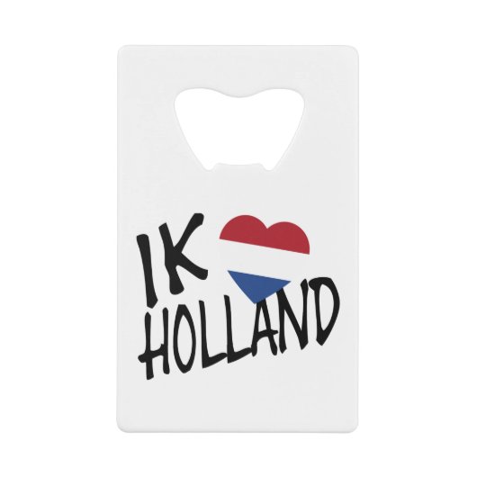 IKハートフラッグHolland bk on wt bocnt クレジットカード栓抜き (正面)
