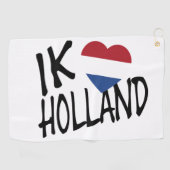 IKハートフラッグHolland bk on wt gtcnt ゴルフタオル (横)