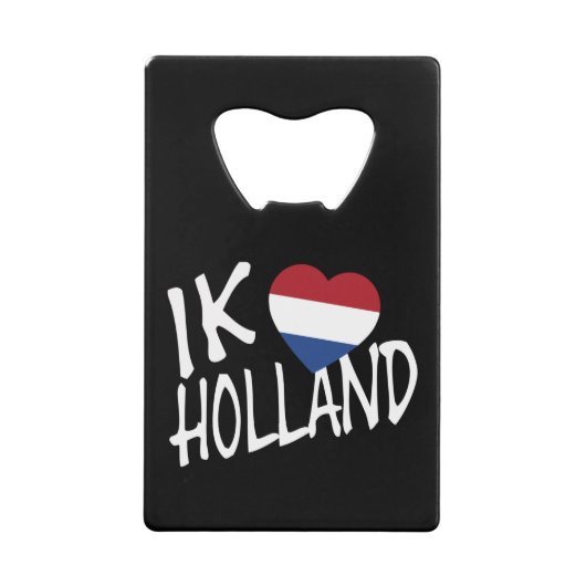 IkハートフラッグHolland wt on bk bocnt クレジットカード栓抜き (正面)