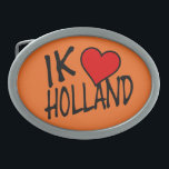 IkハートHolland bk onまたはbbcnt 卵形バックル<br><div class="desc">IKハートオランダbkオンオレンジ色のベルトバックルデザイン©トリケットとモノ2022 - AHPデザイン。All Rights Reserved.</div>