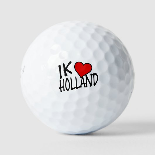IkハートHolland bk on wt be6 gbcnt ゴルフボール (正面)