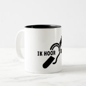 Ik ben doof. Doven, slechthorend. Lip lezen  ツートーンマグカップ (正面左)