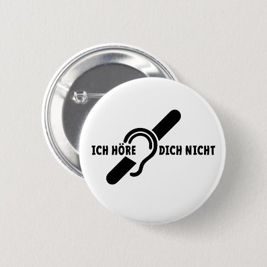 Ik ben doof. Doven, slechthorend. Lip lezen  缶バッジ (正面&裏面)