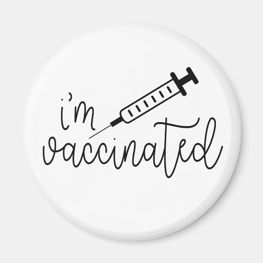 Ik ben gevaccinerd. coronavaccin, coronavirus マグネット (正面)
