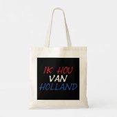 Ik Hou Van Hollandオーバーレイ上の黒いbtcnt トートバッグ (裏面)