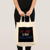Ik Hou Van Hollandオーバーレイ上の黒いgtt トートバッグ (正面(商品))