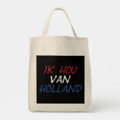 Ik Hou Van Hollandオーバーレイ上の黒いgtt トートバッグ (裏面)