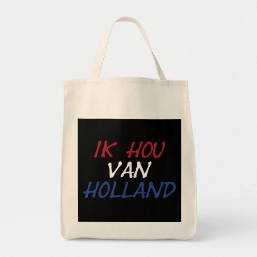 Ik Hou Van Hollandオーバーレイ上の黒いgtt トートバッグ (正面)