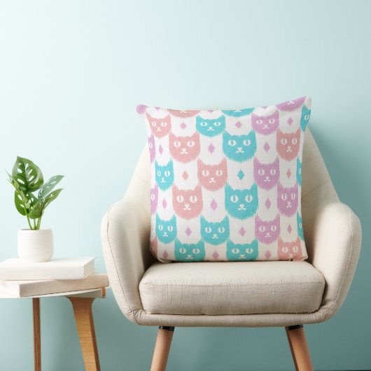 Ikat cat pastel pattern クッション (椅子)