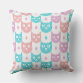 Ikat cat pastel pattern クッション (裏面)