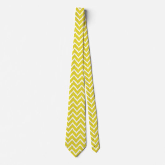 Ikat Chevrons - Mustard yellow and white ネクタイ (正面)