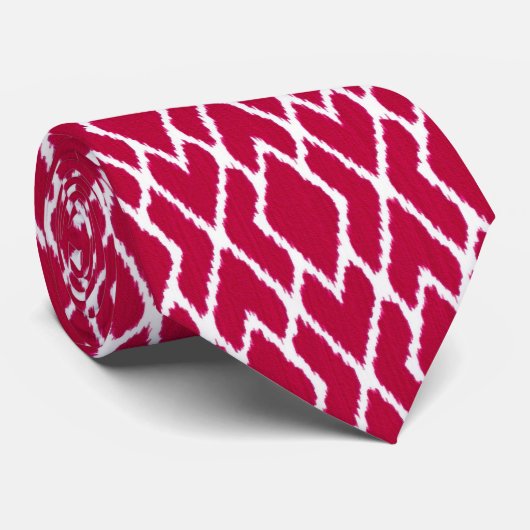 Ikat diamonds - Ruby red and white ネクタイ (ロール)
