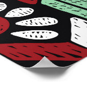Ikat geometric folklore ornament. Tribal ethnic vi ポスター (角)