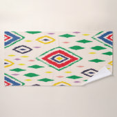 Ikat geometric folklore ornament with diamonds. Tr バスタオル (バスタオル)