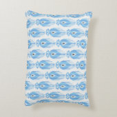 Ikat pattern in blue and white アクセントクッション (裏面(縦))