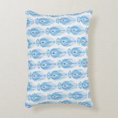 Ikat pattern in blue and white アクセントクッション (正面(垂直))