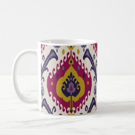 Ikat seamless pattern background Traditional patte コーヒーマグカップ (左)