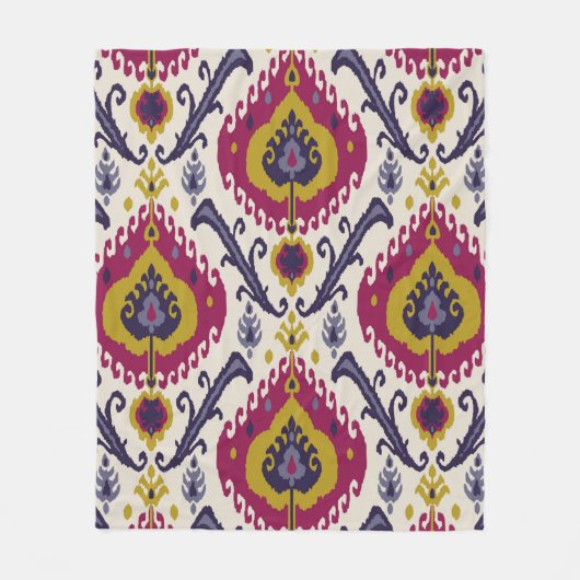 Ikat seamless pattern background Traditional patte フリースブランケット (正面)